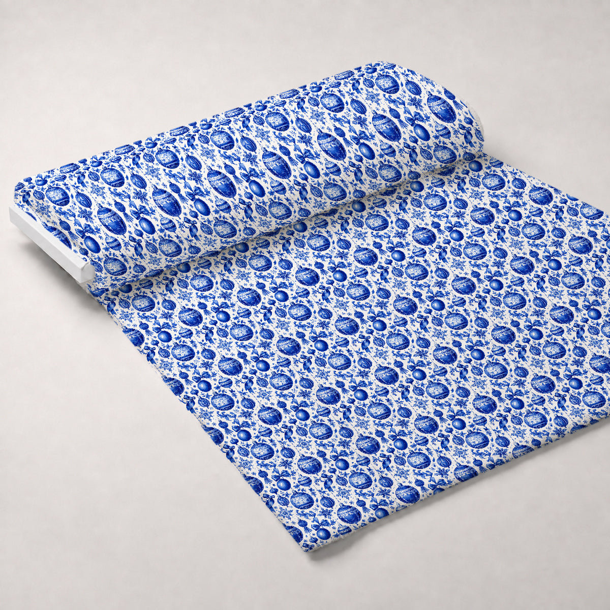 Sapphire Snowfall Pattern 1 Minky Fabric — plush minky unrolled bolt preview (mv-minky-v1:bolt)