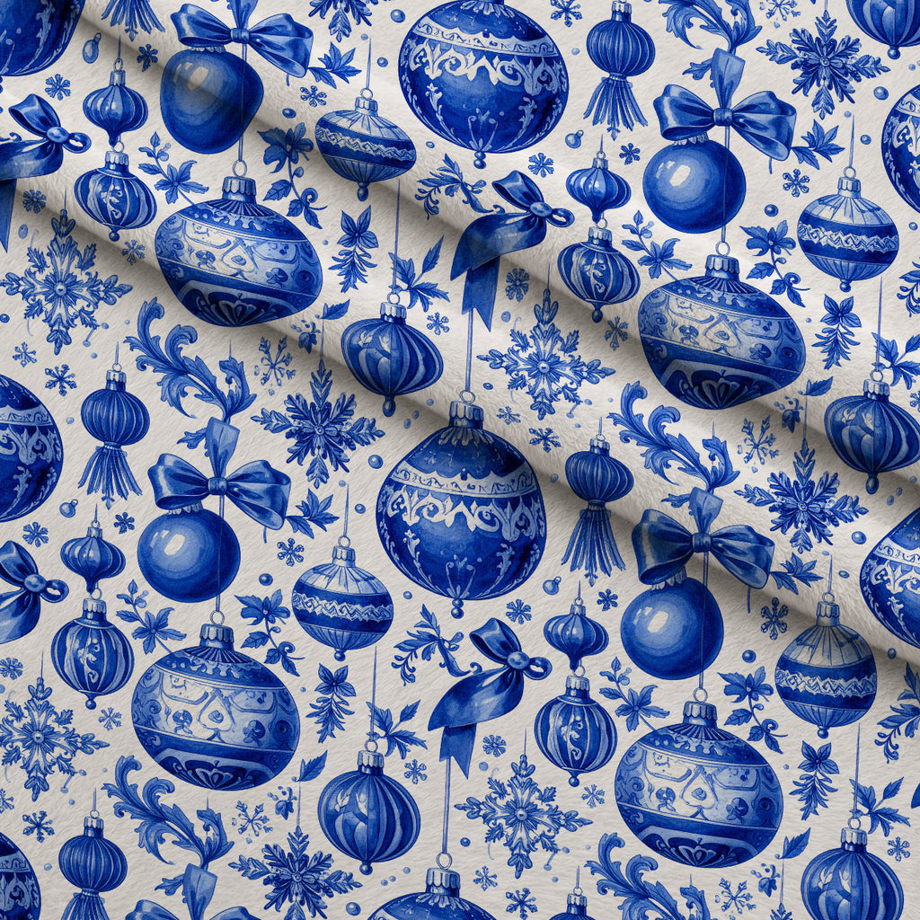 Sapphire Snowfall Pattern 1 Minky Fabric — plush minky folded close-up preview (mv-minky-v1:lying)
