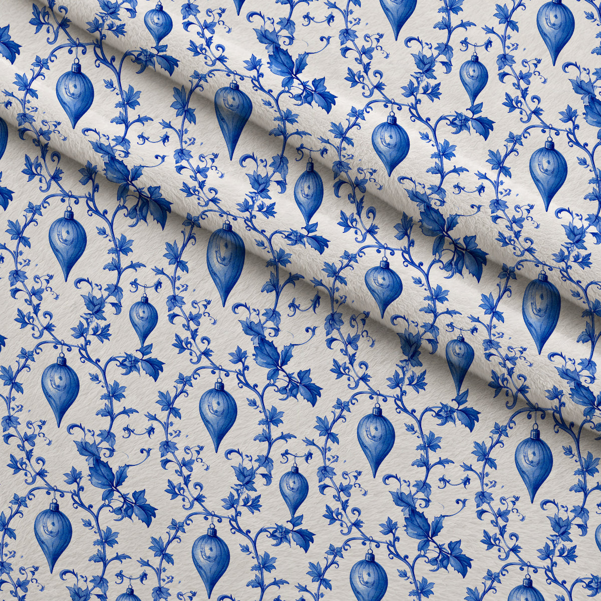 Sapphire Snowfall Pattern 10 Minky Fabric — plush minky folded close-up preview (mv-minky-v1:lying)