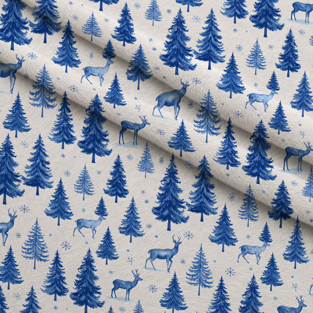 Sapphire Snowfall Pattern 13 Minky Fabric — plush minky folded close-up preview (mv-minky-v1:lying)