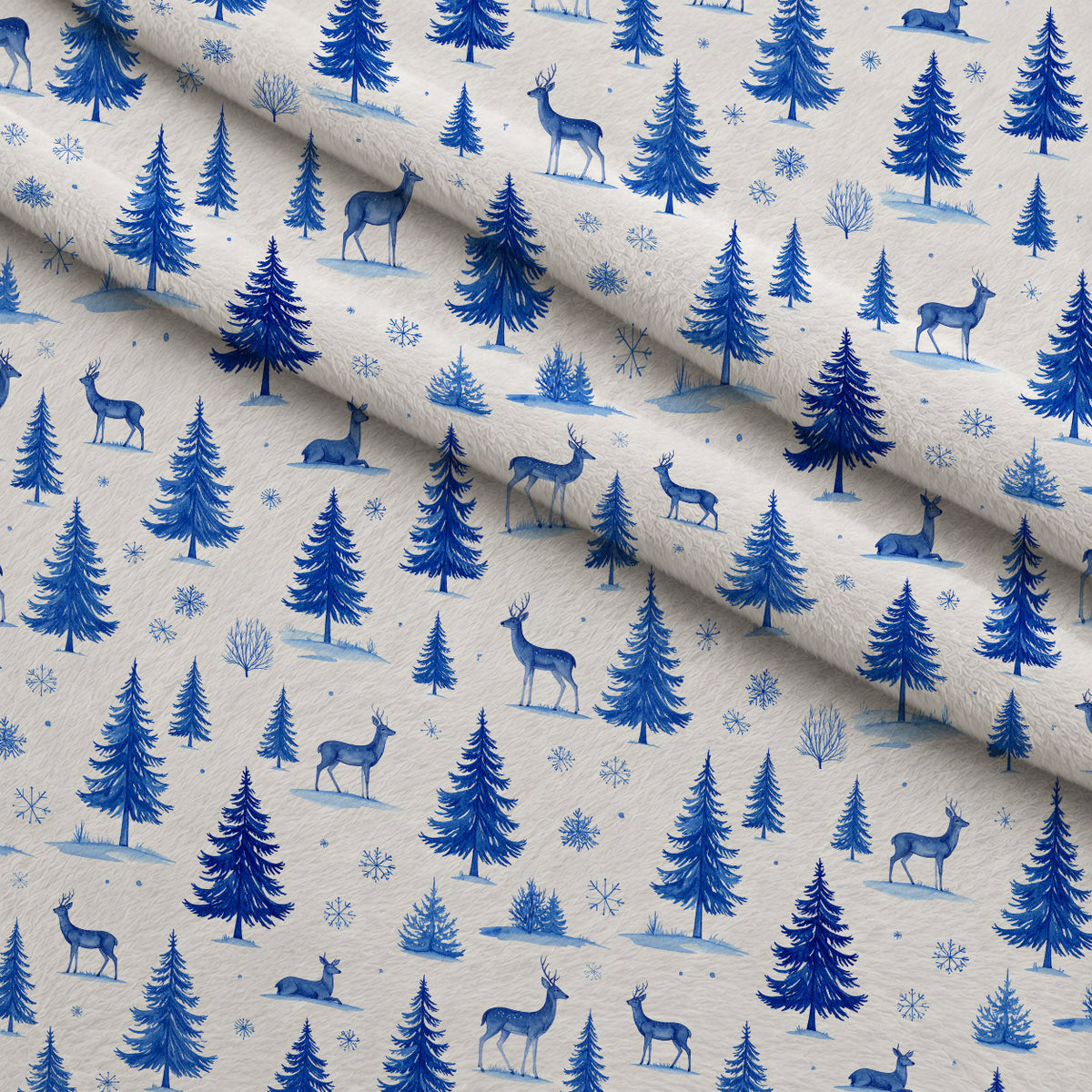 Sapphire Snowfall Pattern 14 Minky Fabric — plush minky folded close-up preview (mv-minky-v1:lying)