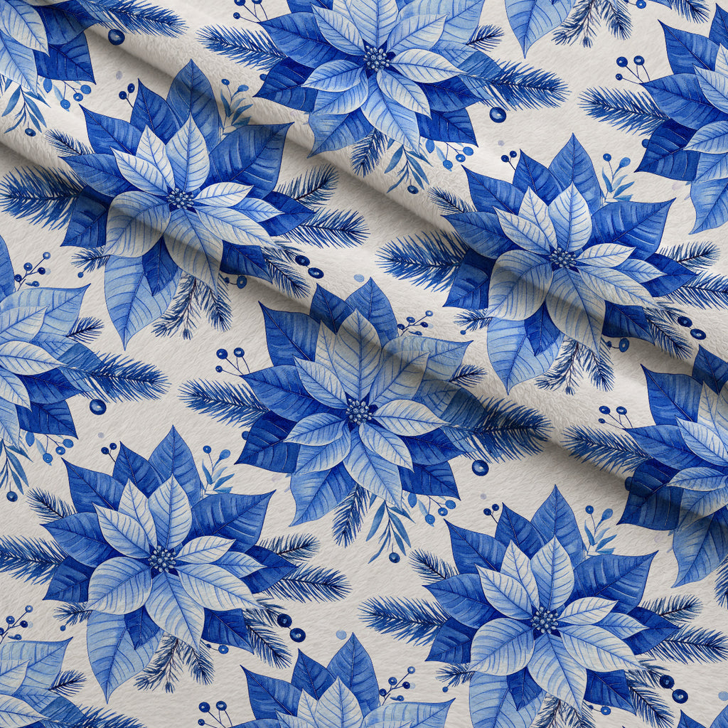 Sapphire Snowfall Pattern 15 Minky Fabric — plush minky folded close-up preview (mv-minky-v1:lying)