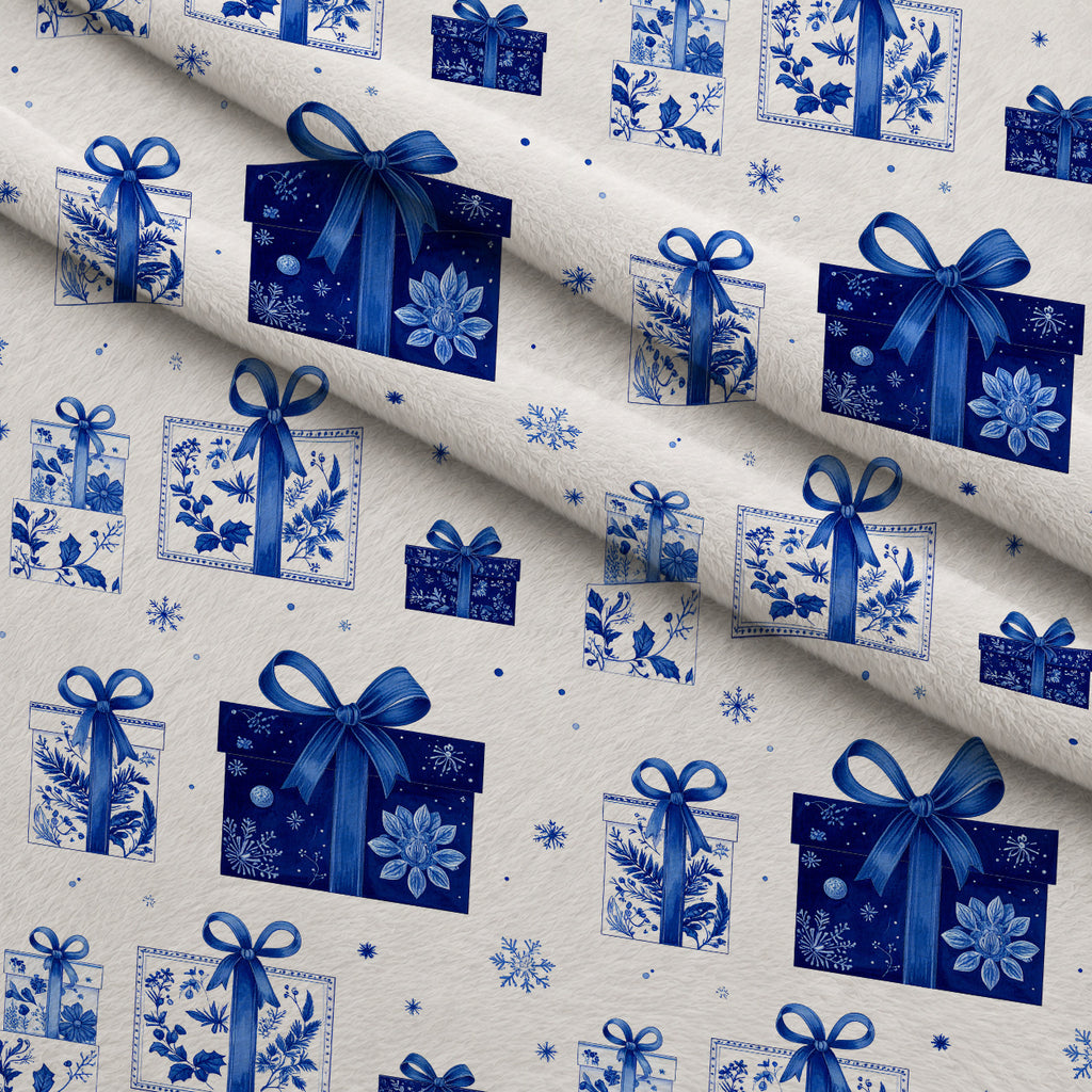Sapphire Snowfall Pattern 17 Minky Fabric — plush minky folded close-up preview (mv-minky-v1:lying)