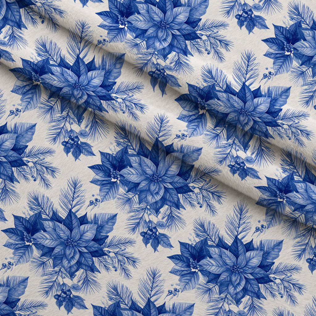 Sapphire Snowfall Pattern 21 Minky Fabric — plush minky folded close-up preview (mv-minky-v1:lying)