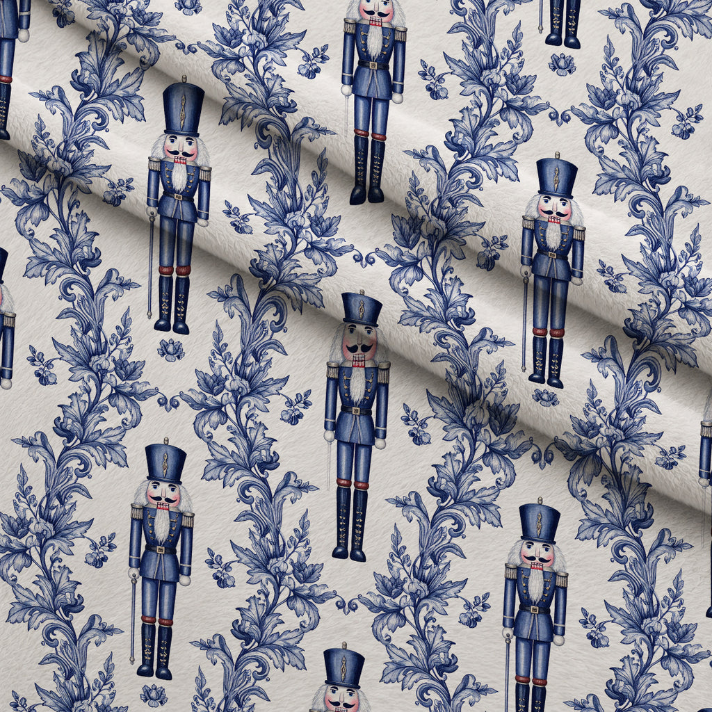 Sapphire Snowfall Pattern 25 Minky Fabric — plush minky folded close-up preview (mv-minky-v1:lying)