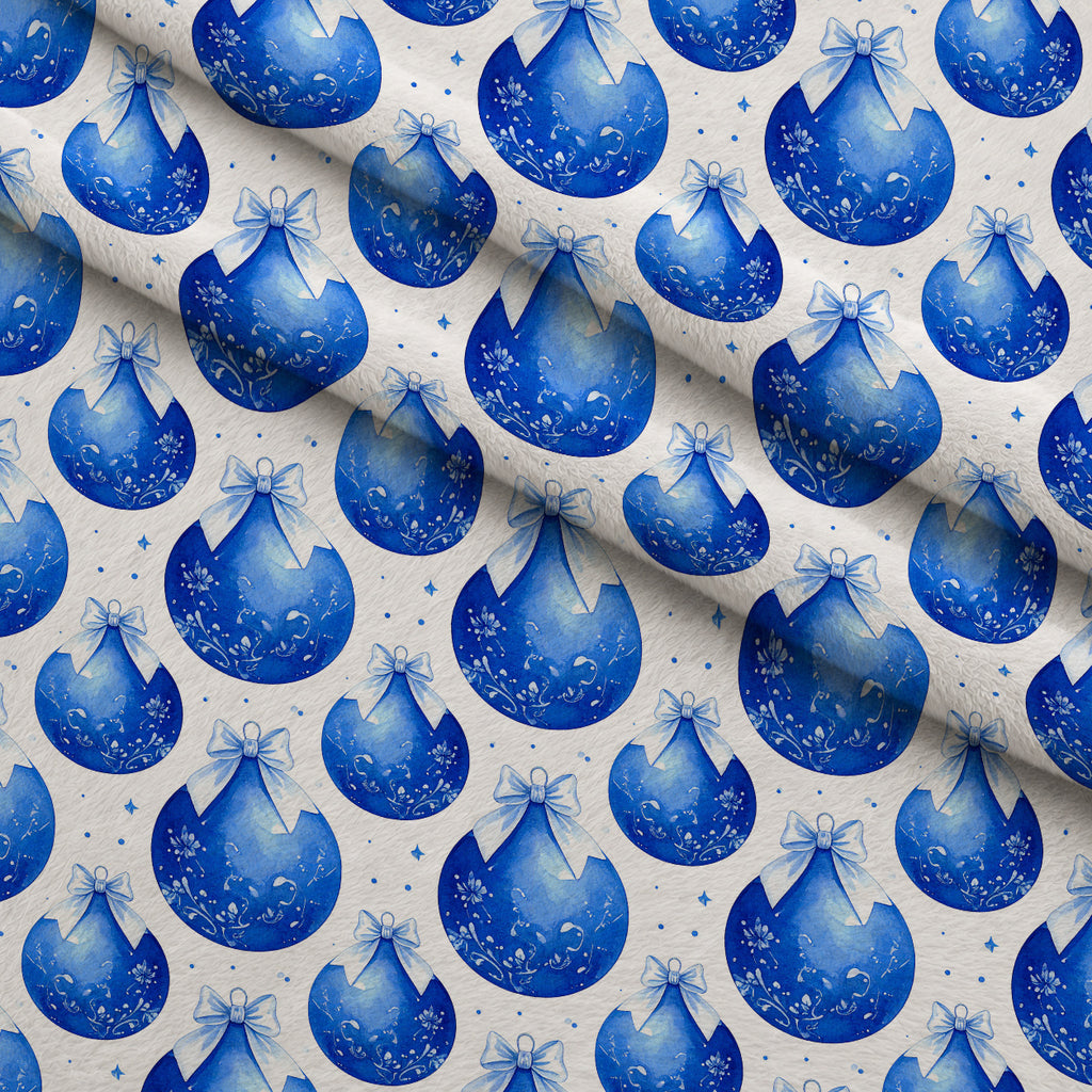 Sapphire Snowfall Pattern 27 Minky Fabric — plush minky folded close-up preview (mv-minky-v1:lying)