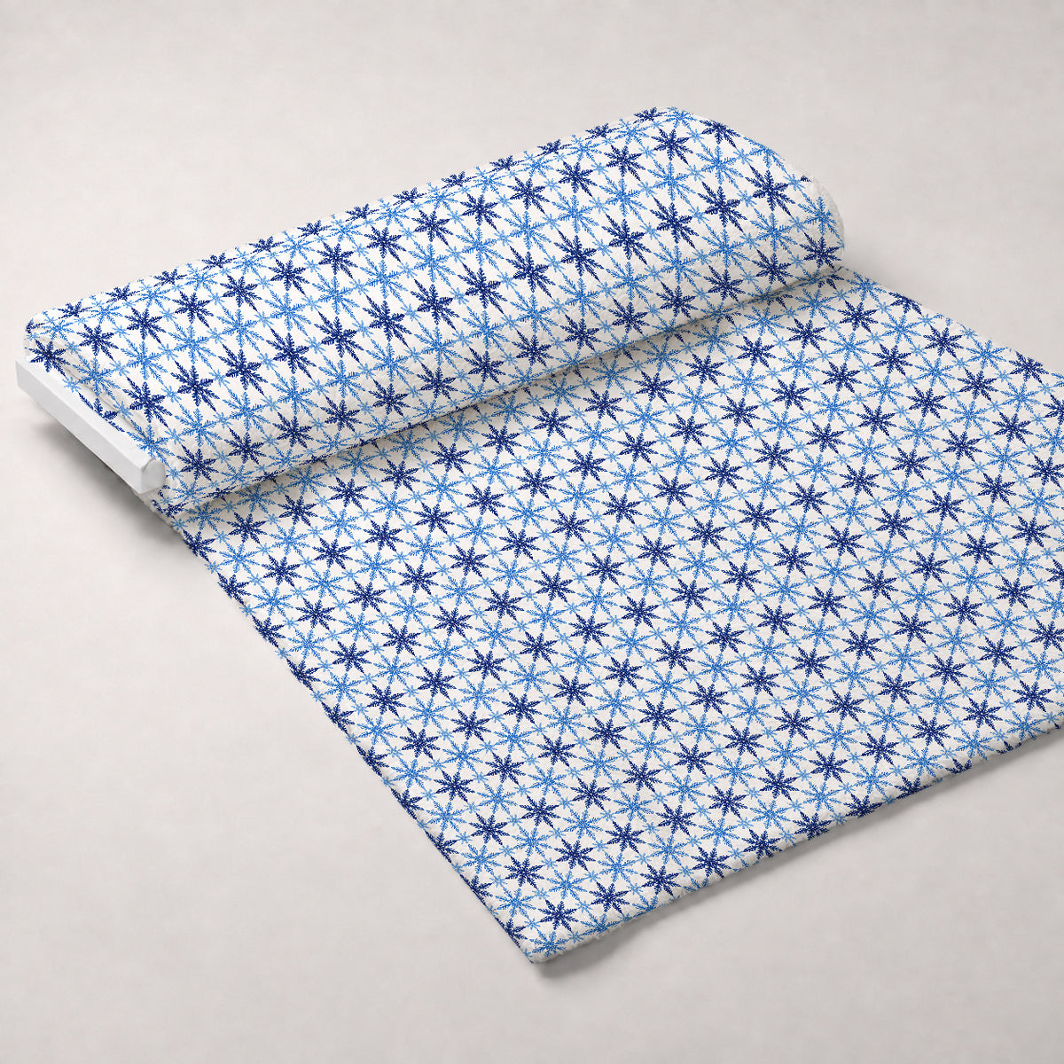 Sapphire Snowfall Pattern 28 Minky Fabric — plush minky unrolled bolt preview (mv-minky-v1:bolt)