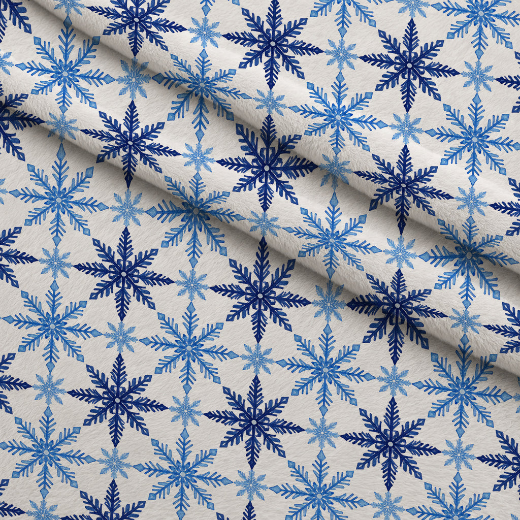 Sapphire Snowfall Pattern 28 Minky Fabric — plush minky folded close-up preview (mv-minky-v1:lying)