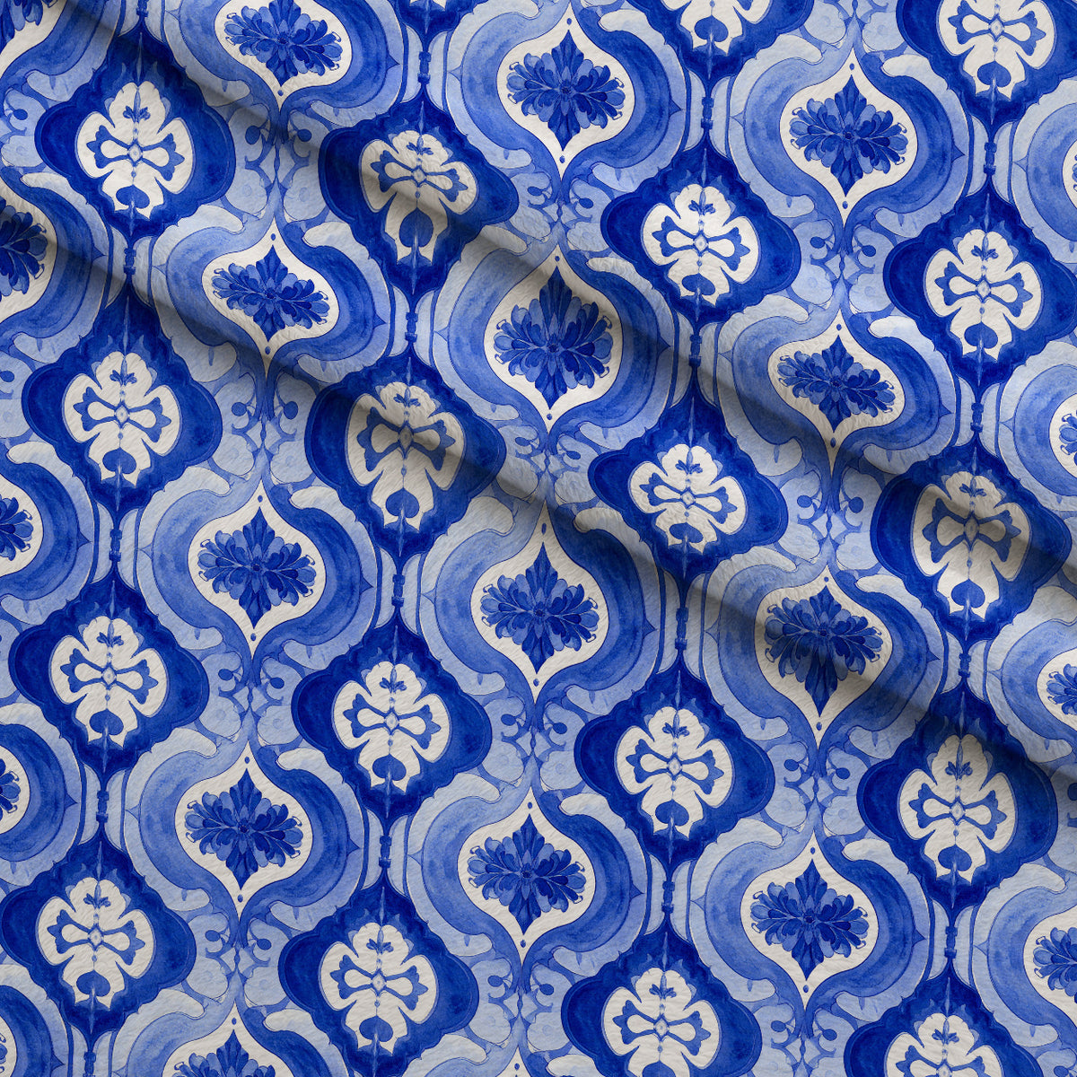 Sapphire Snowfall Pattern 3 Minky Fabric — plush minky folded close-up preview (mv-minky-v1:lying)