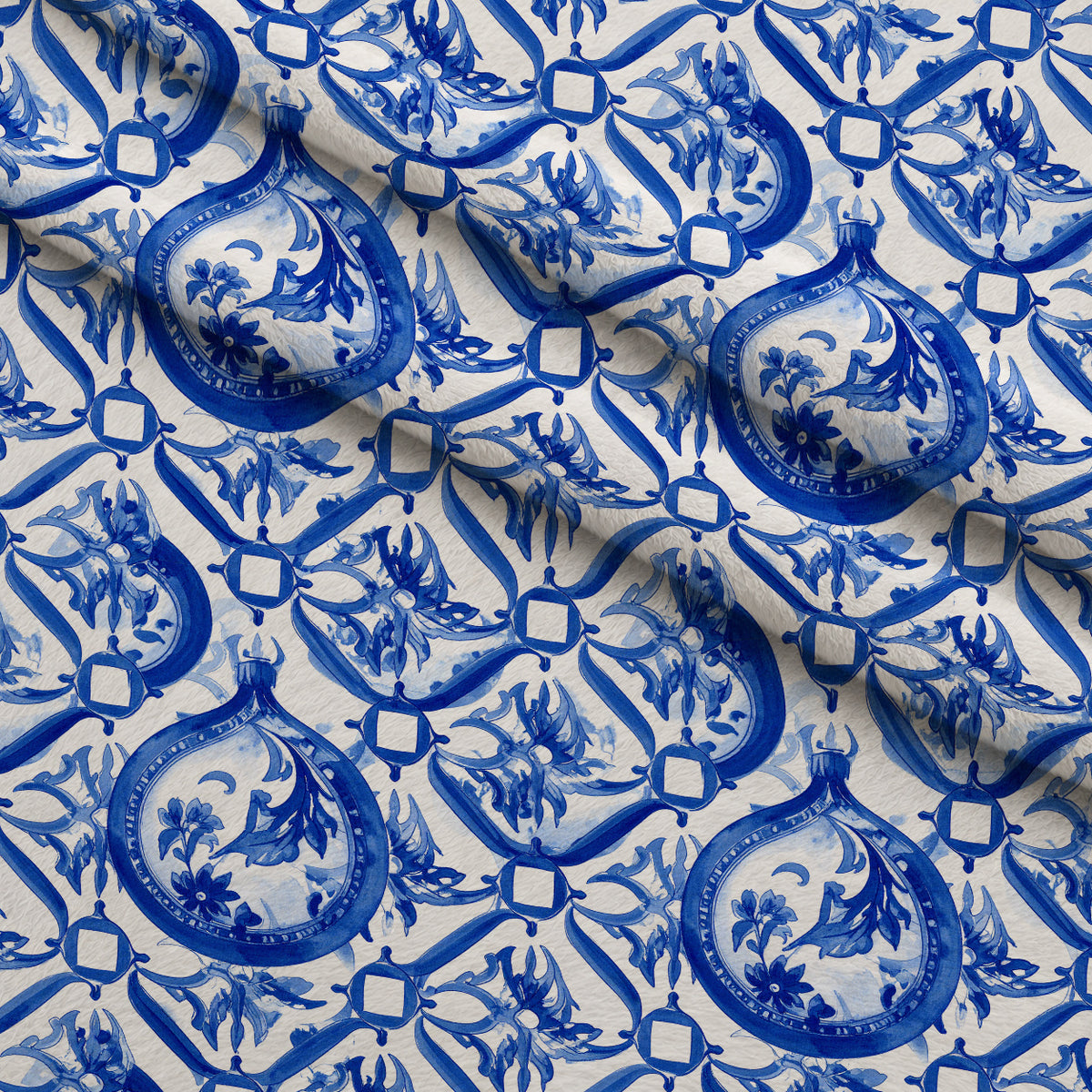 Sapphire Snowfall Pattern 4 Minky Fabric — plush minky folded close-up preview (mv-minky-v1:lying)