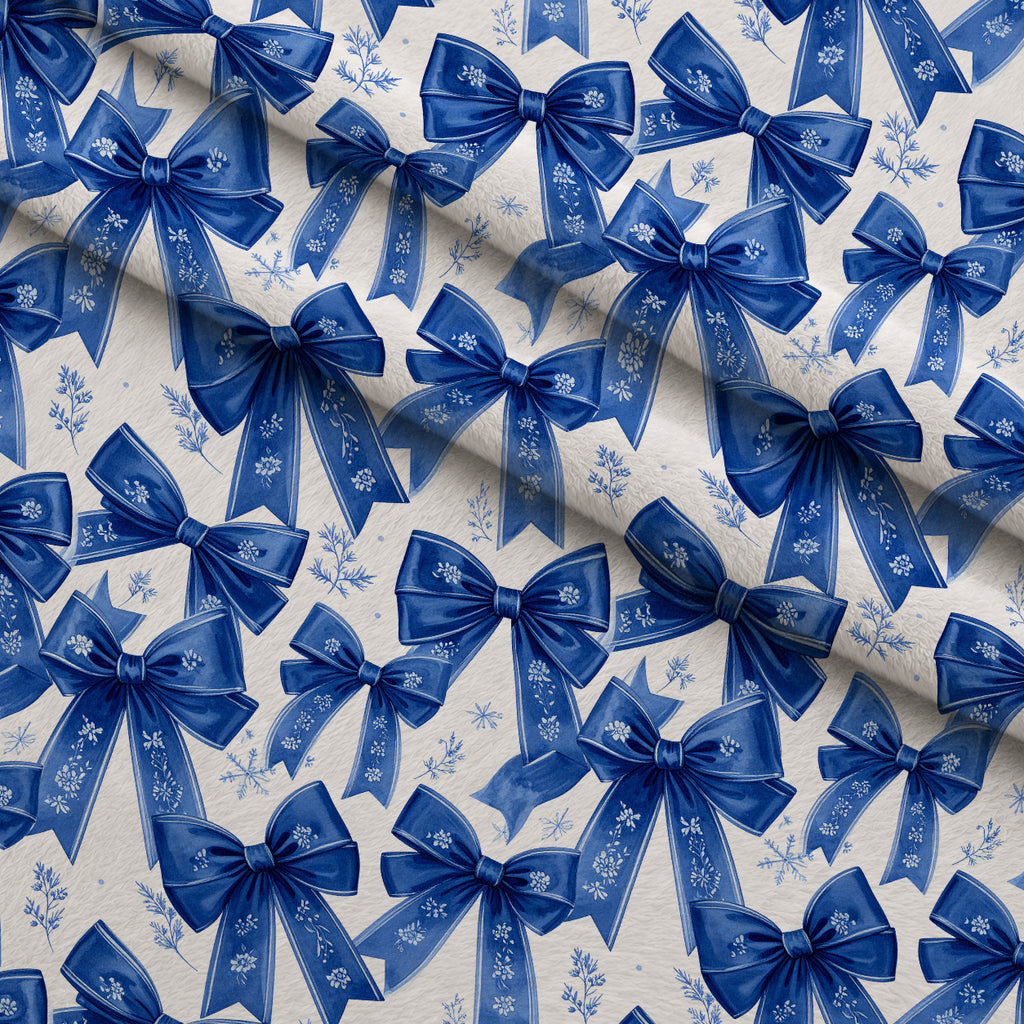 Sapphire Snowfall Pattern 5 Minky Fabric — plush minky folded close-up preview (mv-minky-v1:lying)