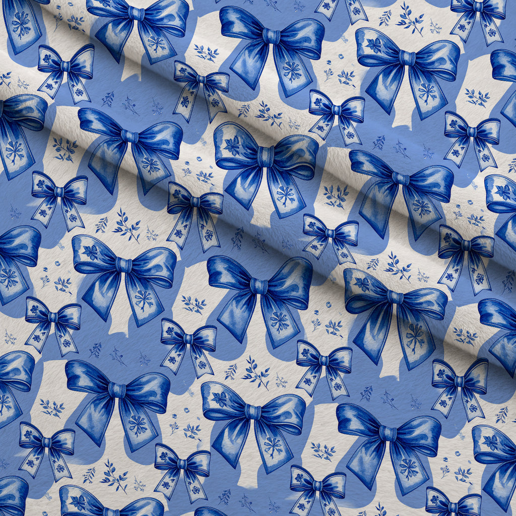 Sapphire Snowfall Pattern 6 Minky Fabric — plush minky folded close-up preview (mv-minky-v1:lying)