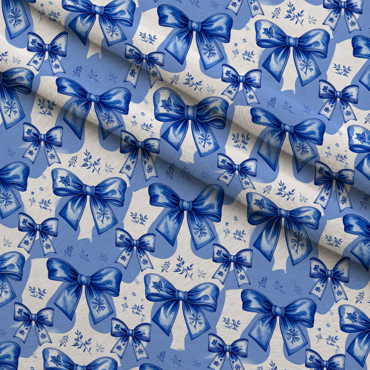 Sapphire Snowfall Pattern 6 Minky Fabric — plush minky folded close-up preview (mv-minky-v1:lying)
