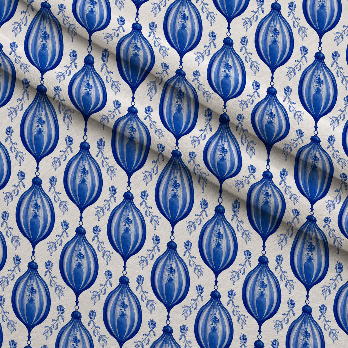 Sapphire Snowfall Pattern 7 Minky Fabric — plush minky folded close-up preview (mv-minky-v1:lying)