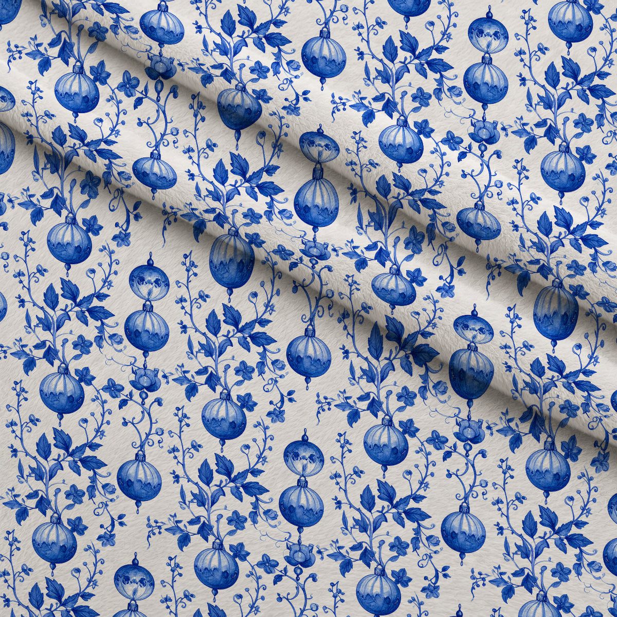 Sapphire Snowfall Pattern 9 Minky Fabric — plush minky folded close-up preview (mv-minky-v1:lying)