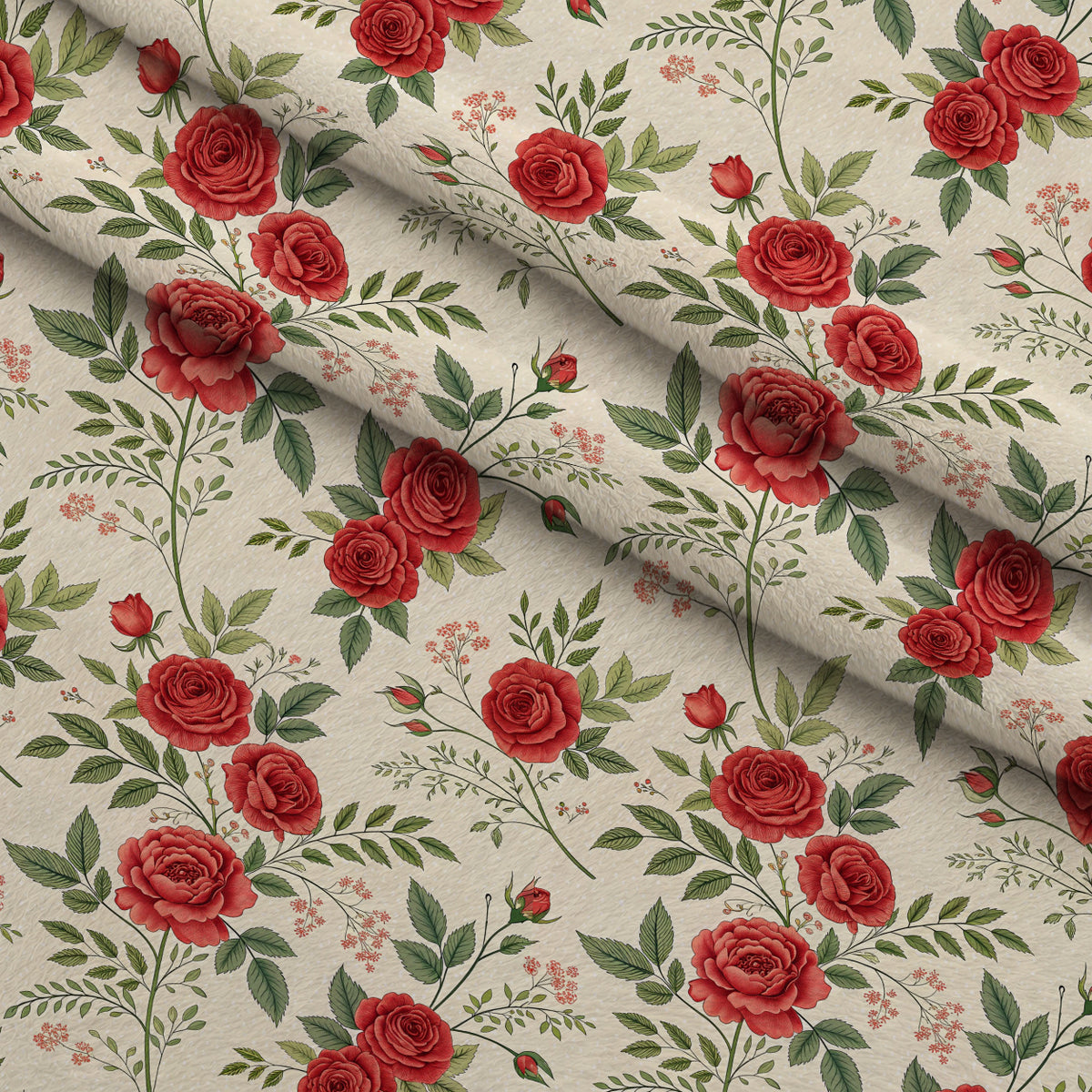 Scarlet Hive Pattern 1 Minky Fabric — plush minky folded close-up preview (mv-minky-v1:lying)