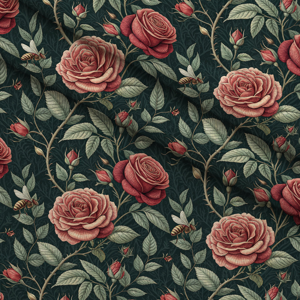 Scarlet Hive Pattern 2 Minky Fabric — plush minky folded close-up preview (mv-minky-v1:lying)