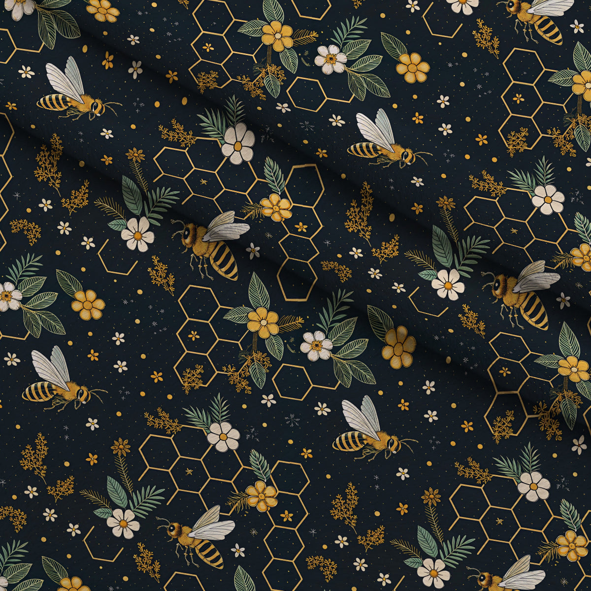 Scarlet Hive Pattern 20 Minky Fabric — plush minky folded close-up preview (mv-minky-v1:lying)