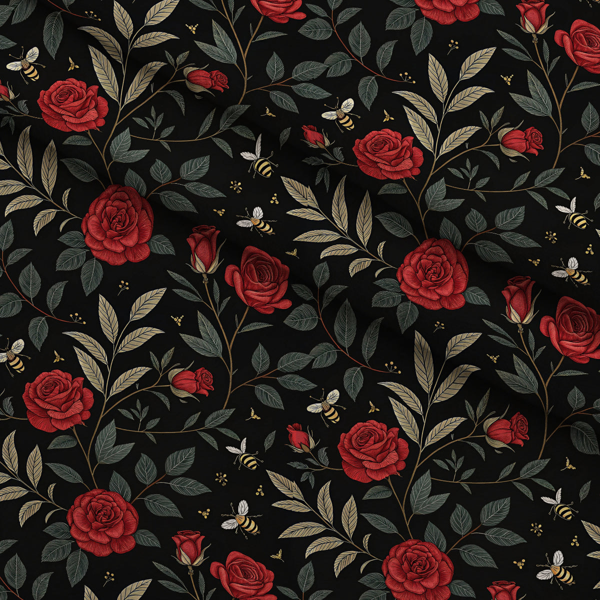 Scarlet Hive Pattern 21 Minky Fabric — plush minky folded close-up preview (mv-minky-v1:lying)