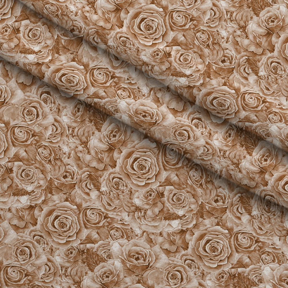 Sepia Blooms Pattern 10 Minky Fabric — plush minky folded close-up preview (mv-minky-v1:lying)
