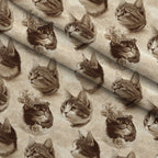 Sepia Kitten Toile Pattern 10 Minky Fabric — plush minky folded close-up preview (mv-minky-v1:lying)