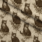 Sepia Kitten Toile Pattern 5 Minky Fabric — plush minky folded close-up preview (mv-minky-v1:lying)