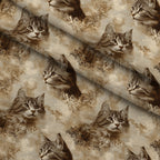 Sepia Kitten Toile Pattern 6 Minky Fabric — plush minky folded close-up preview (mv-minky-v1:lying)