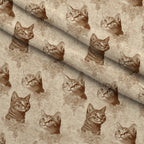 Sepia Kitten Toile Pattern 7 Minky Fabric — plush minky folded close-up preview (mv-minky-v1:lying)