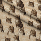 Sepia Kitten Toile Pattern 9 Minky Fabric — plush minky folded close-up preview (mv-minky-v1:lying)