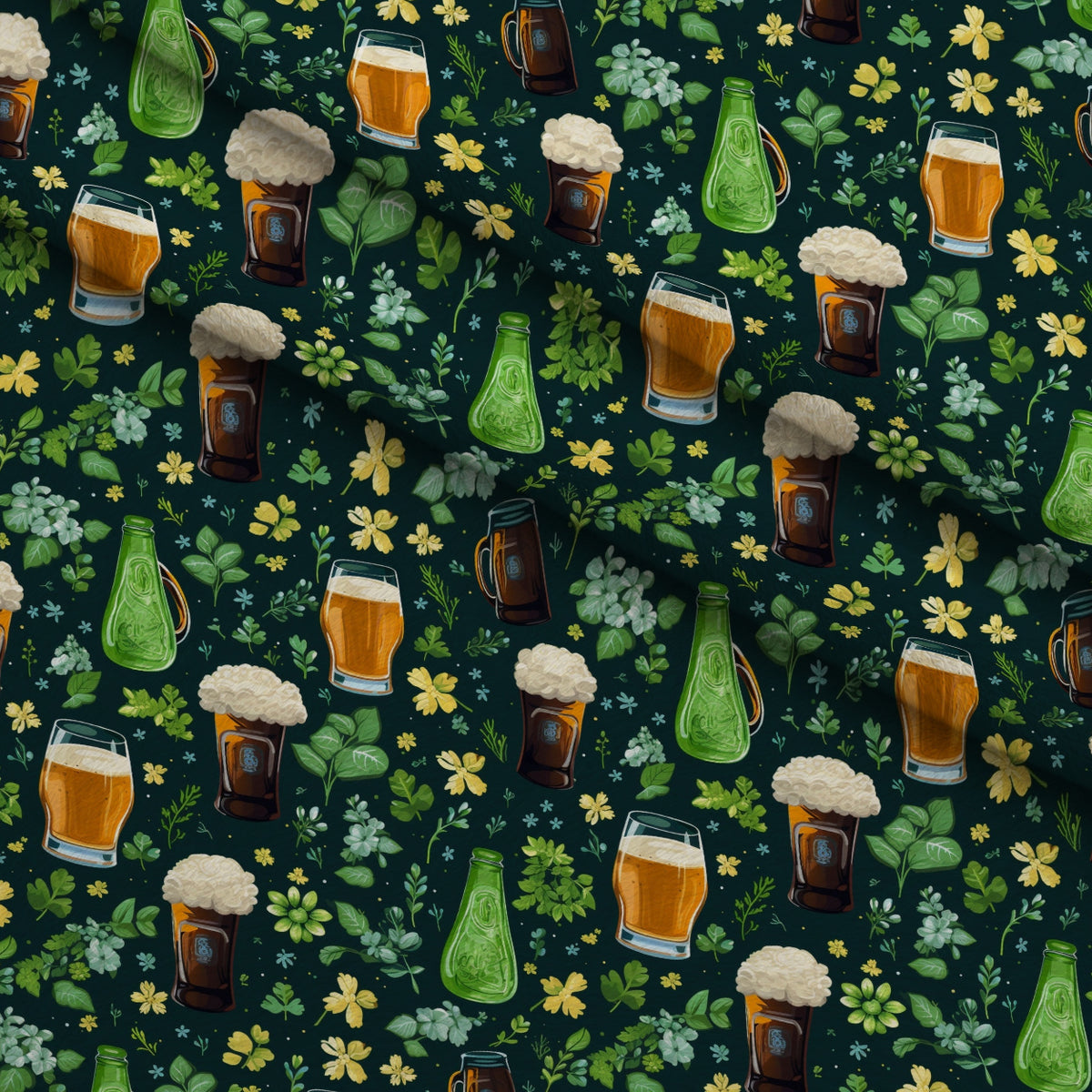 Shamrock Shimmer Pattern 12 Minky Fabric — plush minky folded close-up preview (mv-minky-v1:lying)