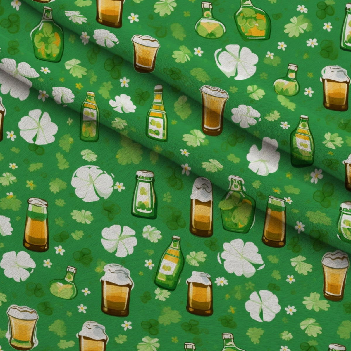 Shamrock Shimmer Pattern 13 Minky Fabric — plush minky folded close-up preview (mv-minky-v1:lying)