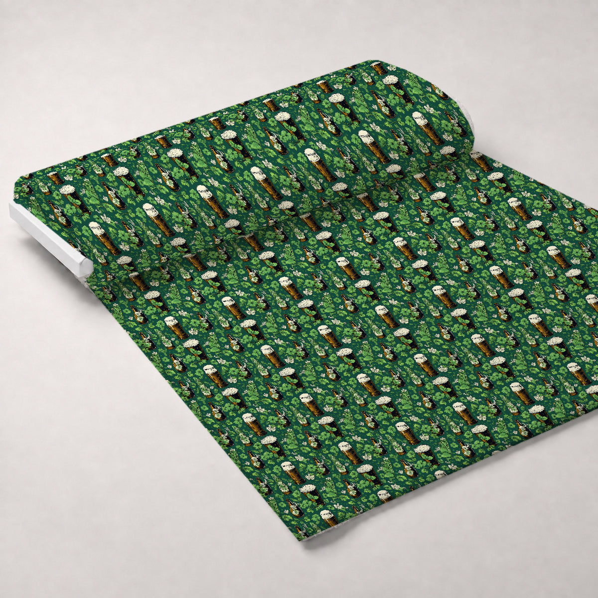 Shamrock Shimmer Pattern 14 Minky Fabric — plush minky unrolled bolt preview (mv-minky-v1:bolt)
