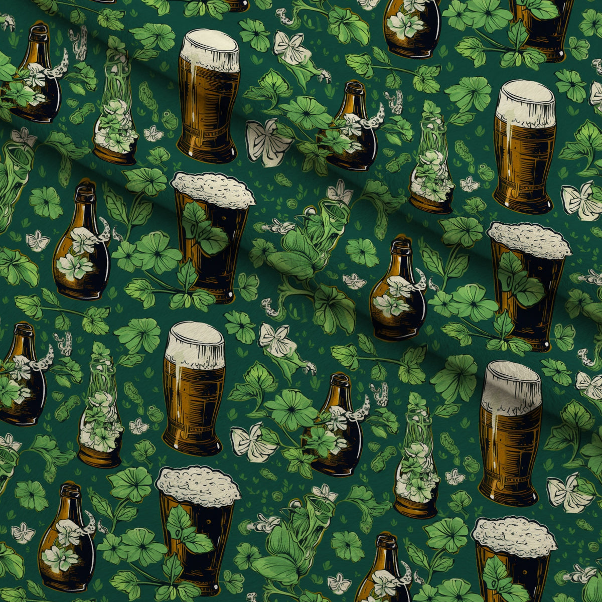 Shamrock Shimmer Pattern 14 Minky Fabric — plush minky folded close-up preview (mv-minky-v1:lying)