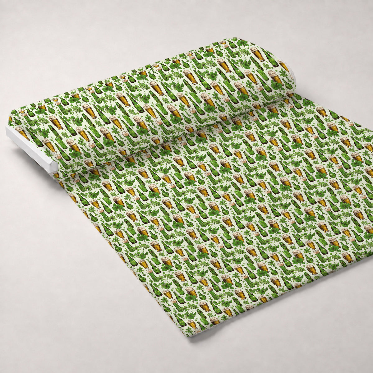 Shamrock Shimmer Pattern 15 Minky Fabric — plush minky unrolled bolt preview (mv-minky-v1:bolt)