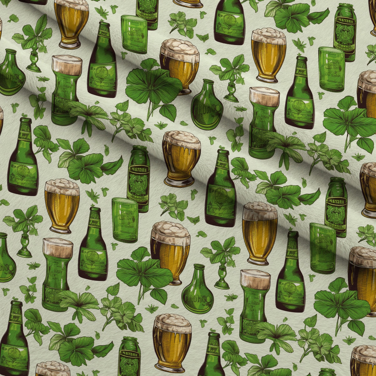 Shamrock Shimmer Pattern 15 Minky Fabric — plush minky folded close-up preview (mv-minky-v1:lying)