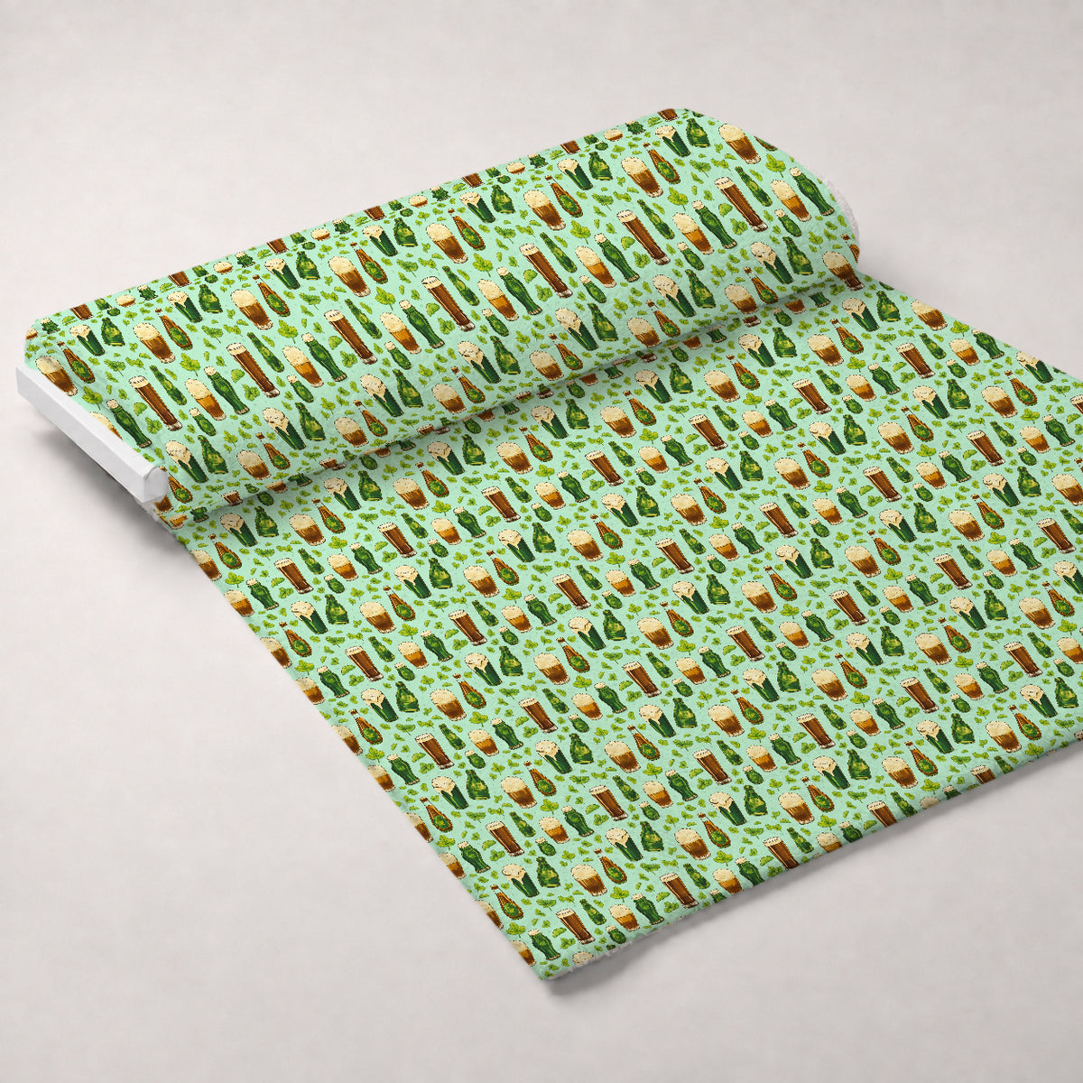 Shamrock Shimmer Pattern 17 Minky Fabric — plush minky unrolled bolt preview (mv-minky-v1:bolt)