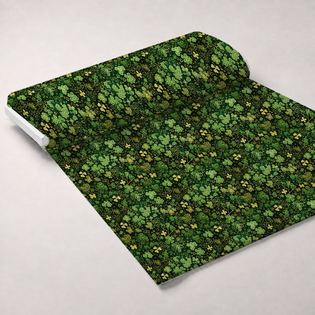 Shamrock Shimmer Pattern 24 Minky Fabric — plush minky unrolled bolt preview (mv-minky-v1:bolt)