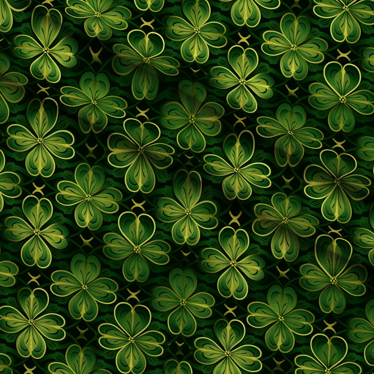 Shamrock Shimmer Pattern 3 Minky Fabric — plush minky folded close-up preview (mv-minky-v1:lying)