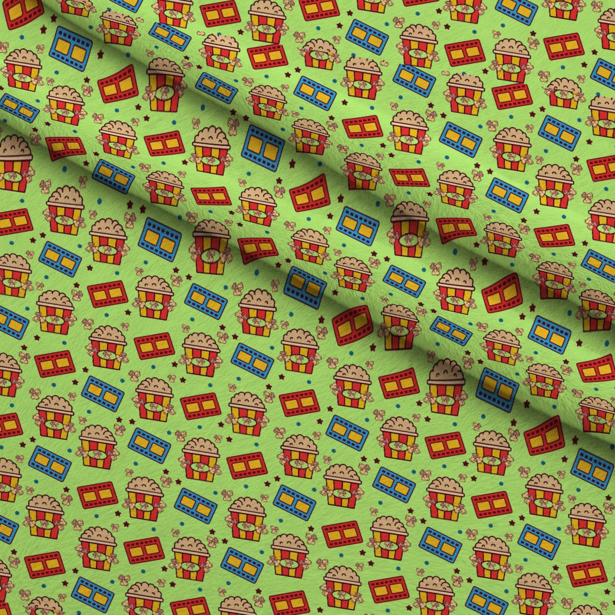 Silver Screen Pattern 5 Minky Fabric — plush minky folded close-up preview (mv-minky-v1:lying)