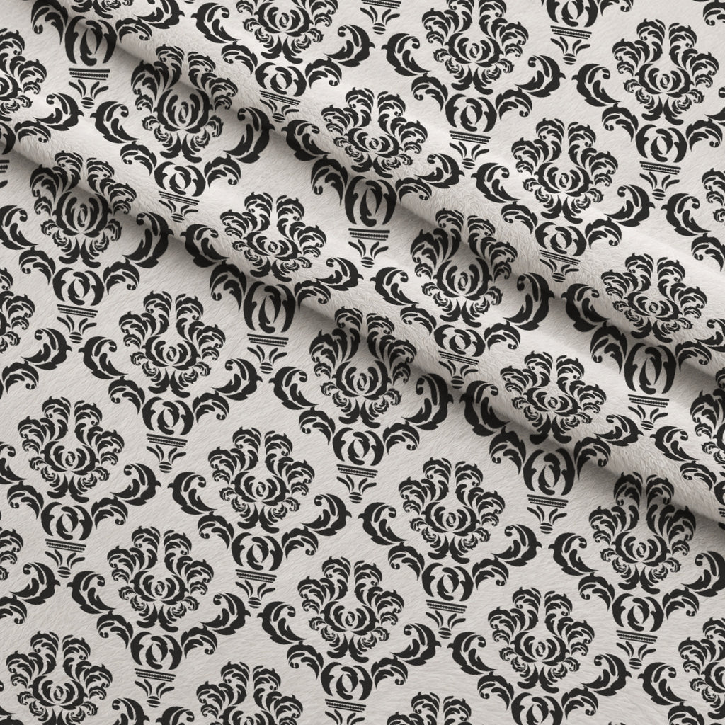 Simple Damask Black Minky Fabric — plush minky folded close-up preview (mv-minky-v1:lying)