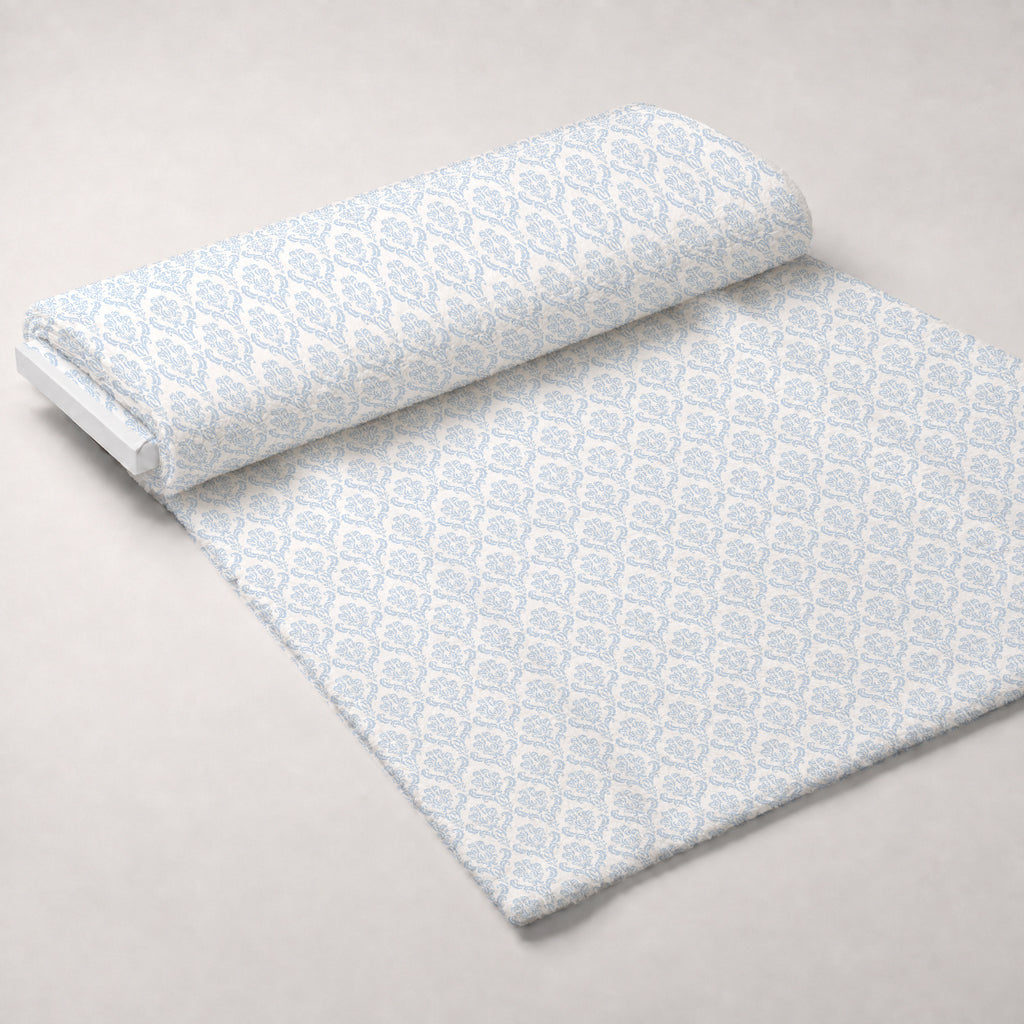 Simple Damask Blue Minky Fabric — plush minky unrolled bolt preview (mv-minky-v1:bolt)