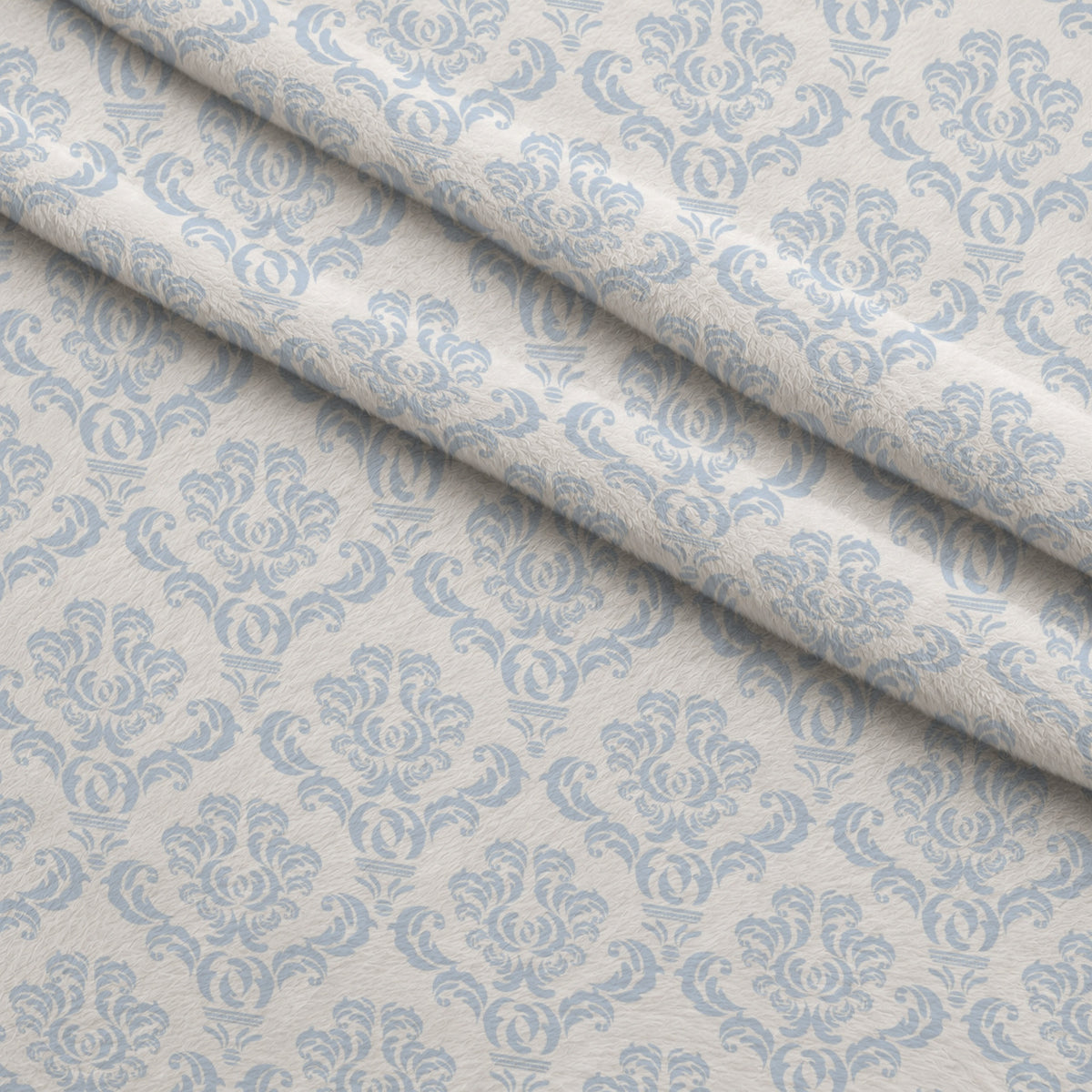Simple Damask Blue Minky Fabric — plush minky folded close-up preview (mv-minky-v1:lying)
