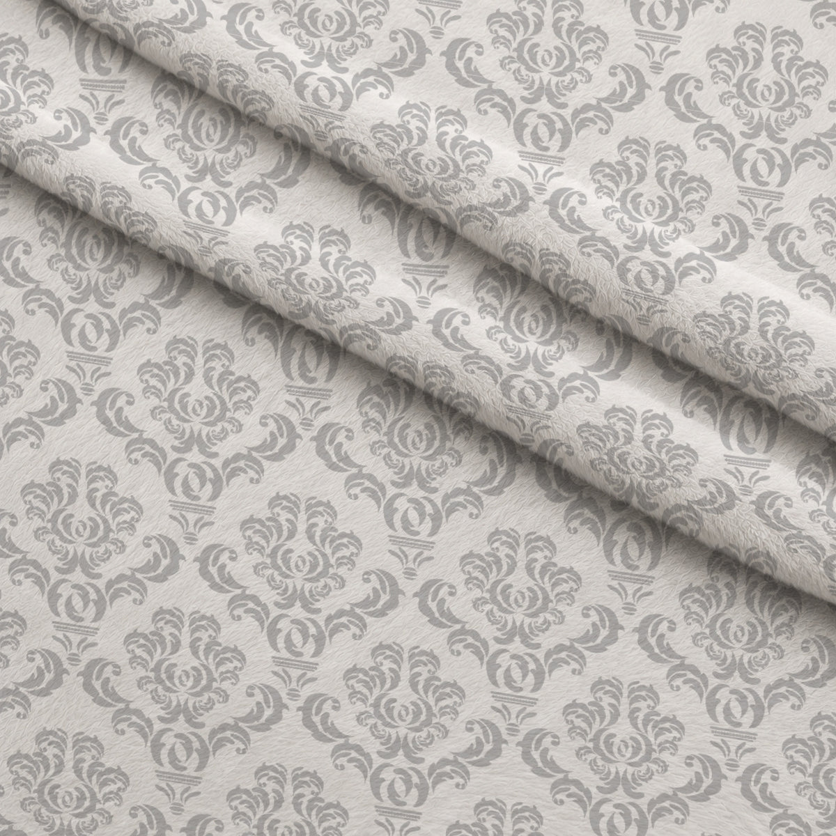 Simple Damask Gray Minky Fabric — plush minky folded close-up preview (mv-minky-v1:lying)