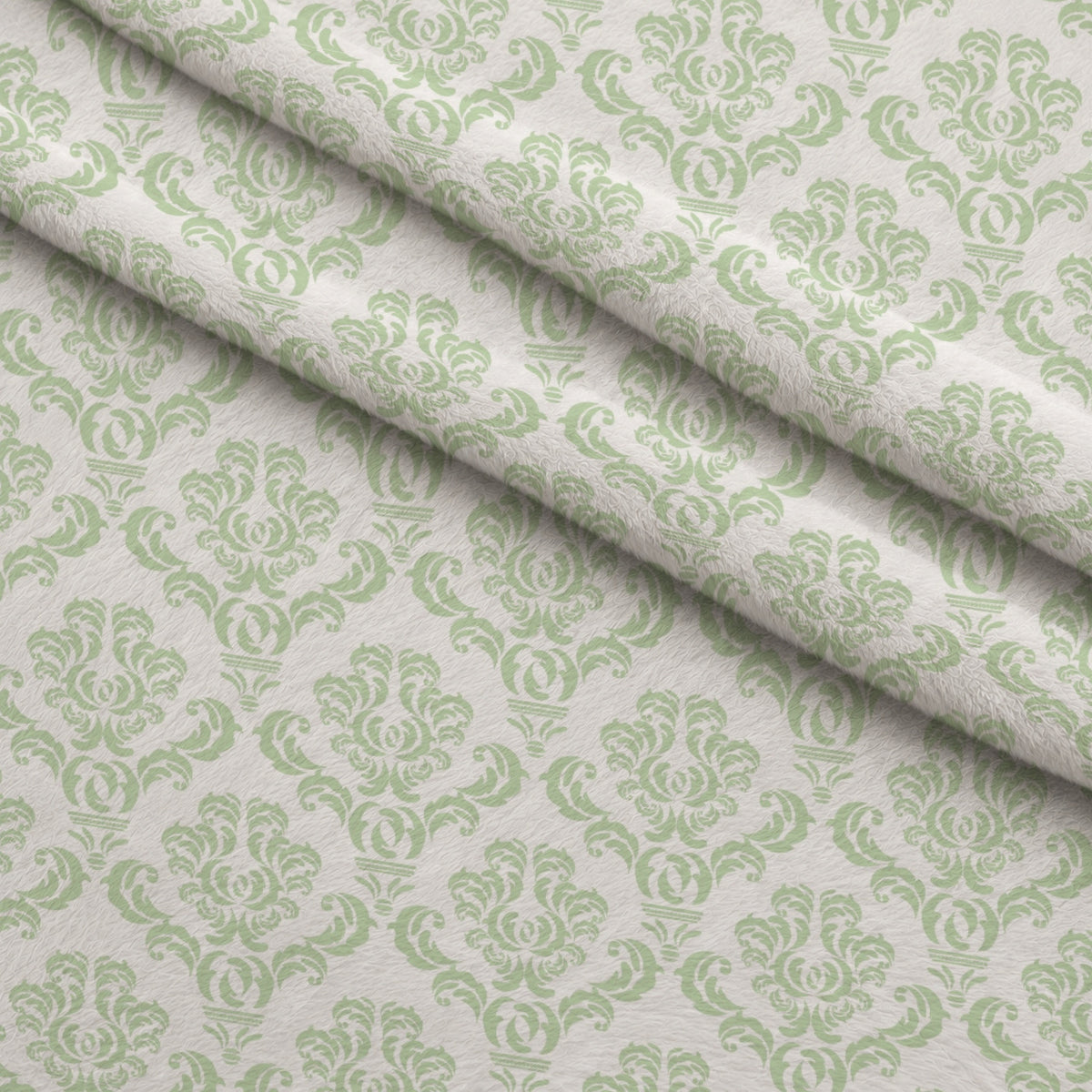 Simple Damask Green Minky Fabric — plush minky folded close-up preview (mv-minky-v1:lying)