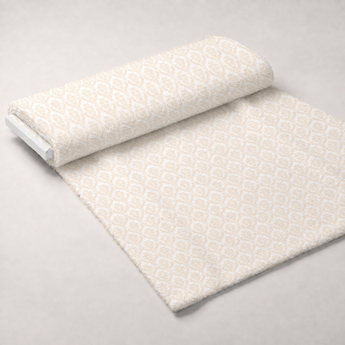 Simple Damask Orange Minky Fabric — plush minky unrolled bolt preview (mv-minky-v1:bolt)