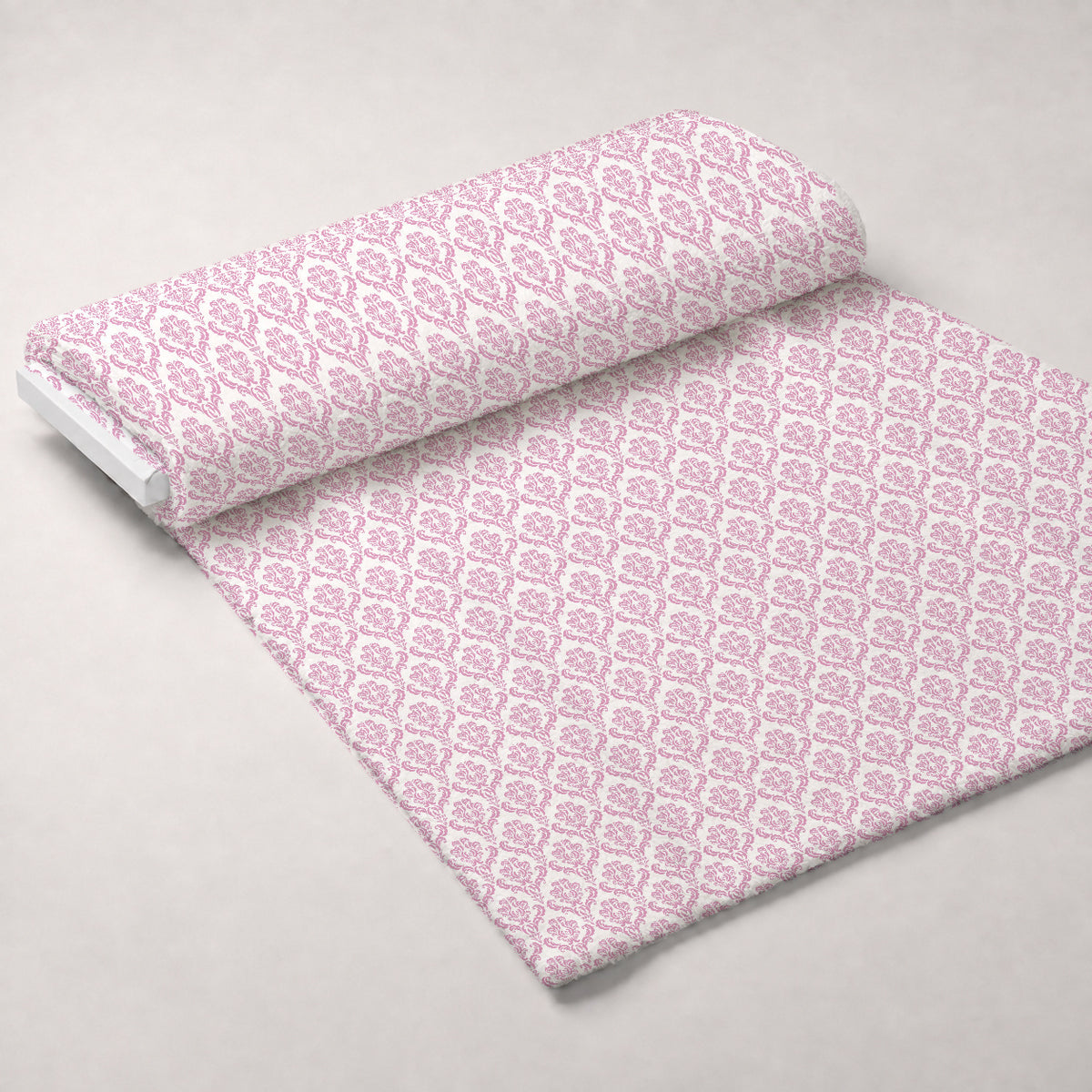 Simple Damask Pink Minky Fabric — plush minky unrolled bolt preview (mv-minky-v1:bolt)
