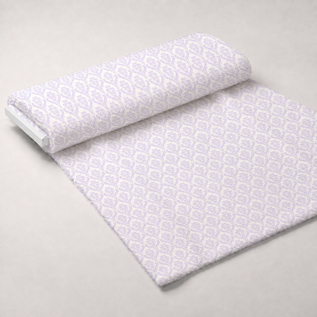 Simple Damask Purple Minky Fabric — plush minky unrolled bolt preview (mv-minky-v1:bolt)