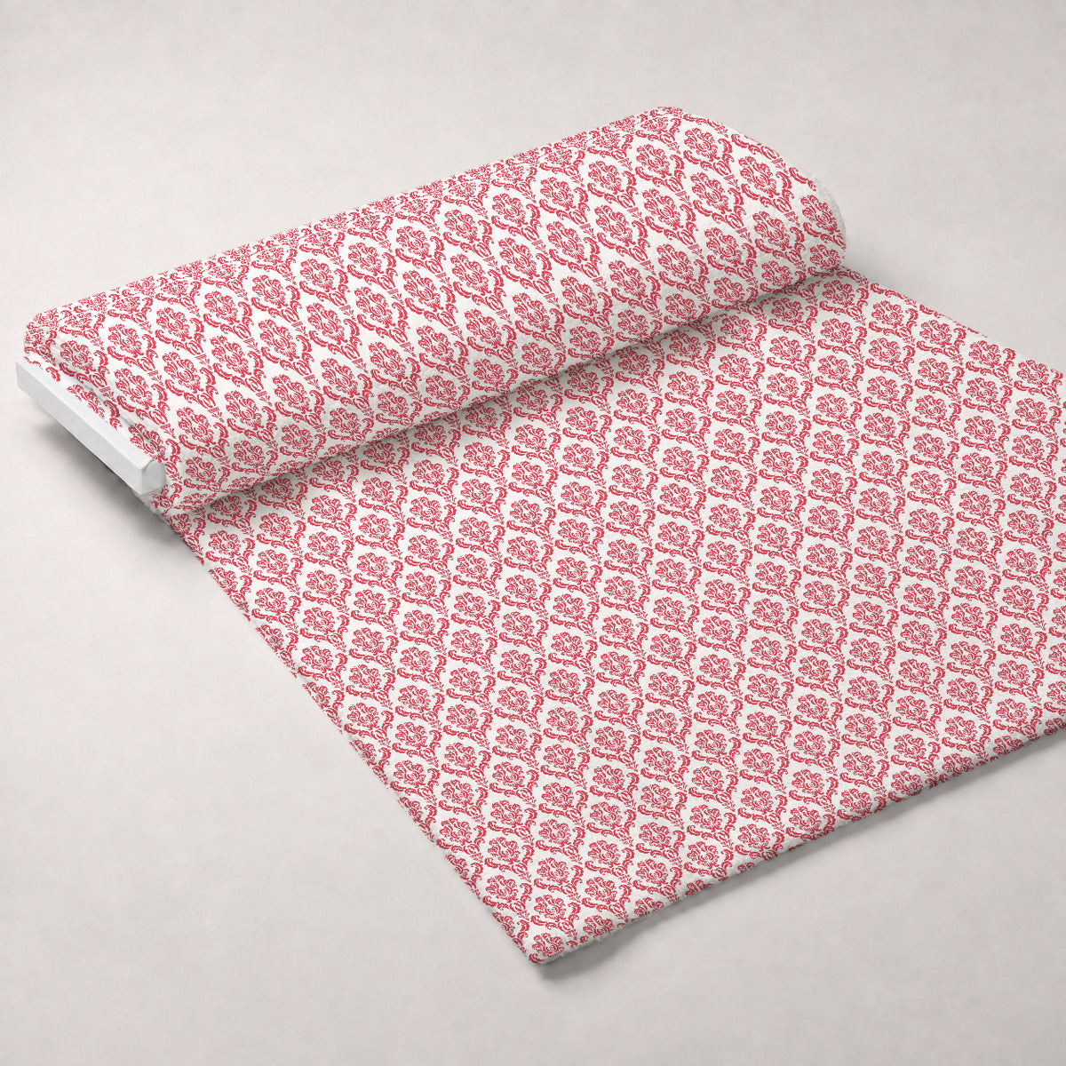 Simple Damask Red Minky Fabric — plush minky unrolled bolt preview (mv-minky-v1:bolt)