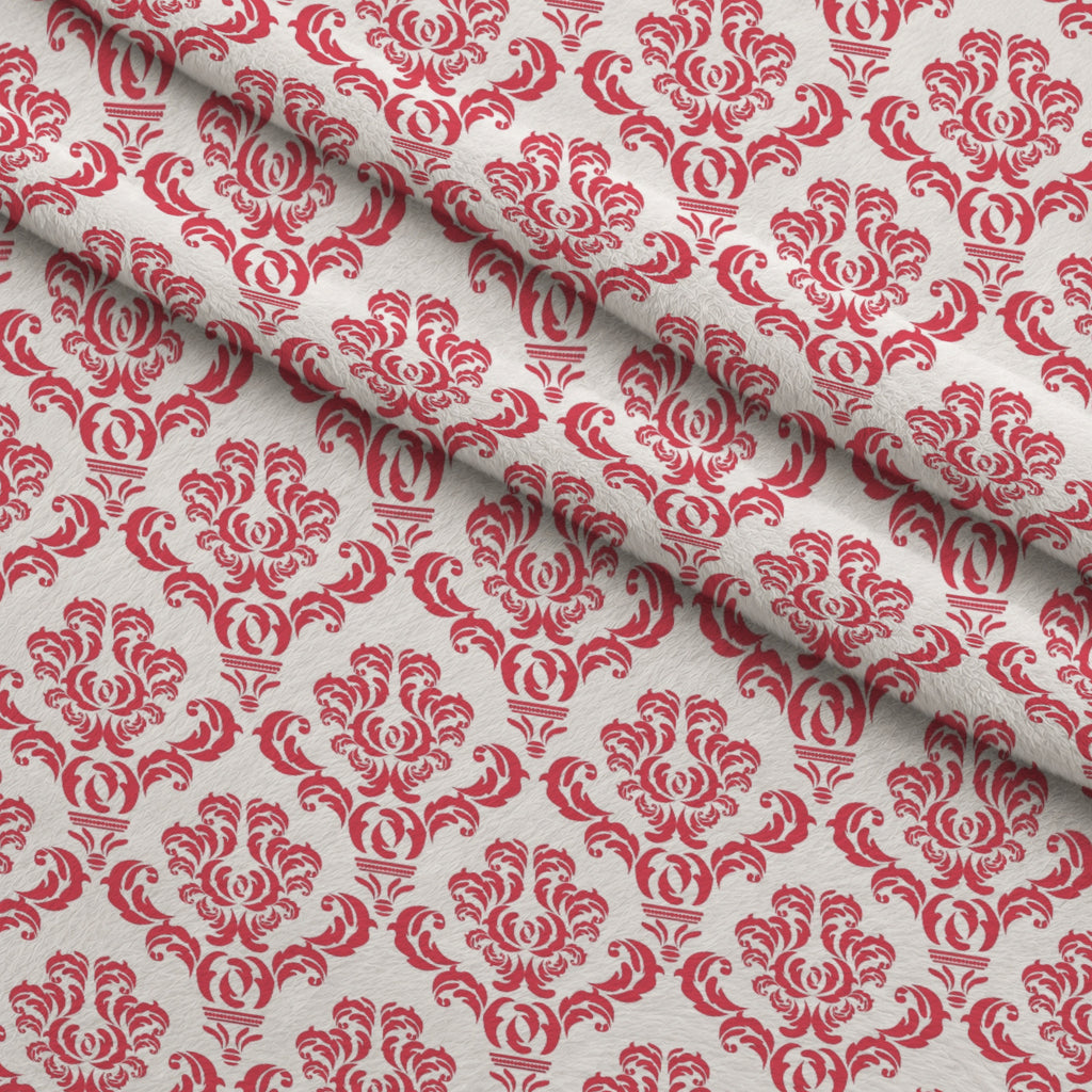 Simple Damask Red Minky Fabric — plush minky folded close-up preview (mv-minky-v1:lying)