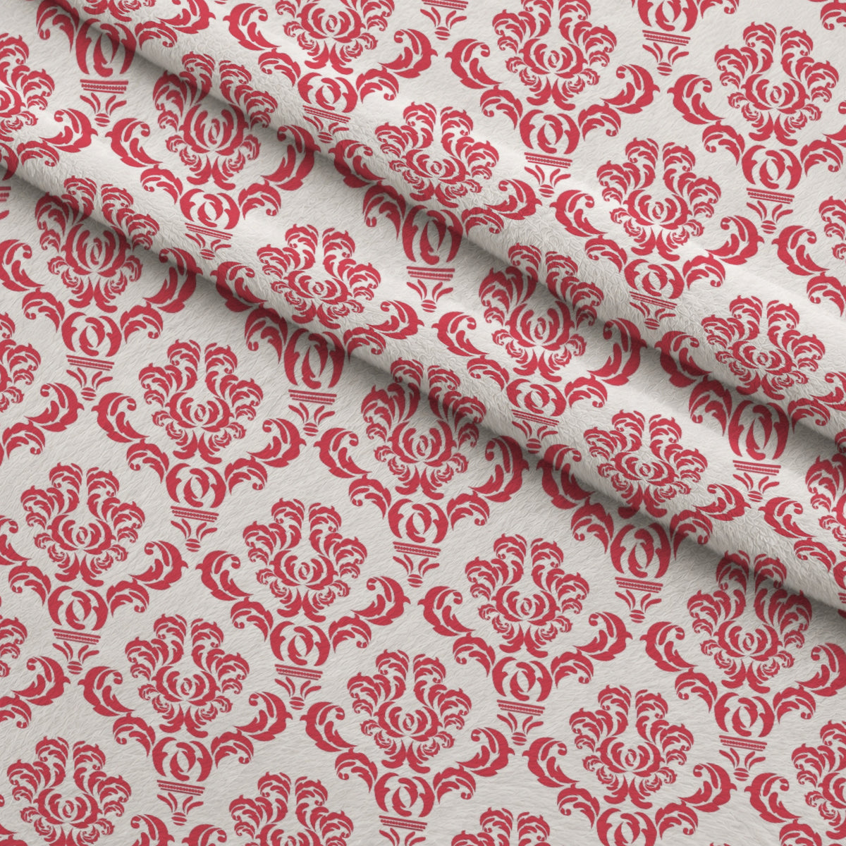 Simple Damask Red Minky Fabric — plush minky folded close-up preview (mv-minky-v1:lying)